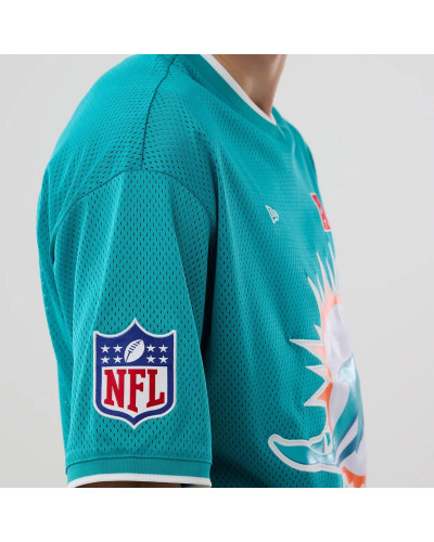 T-shirt Oversize en Mesh Miami Dolphins NFL Turquoise