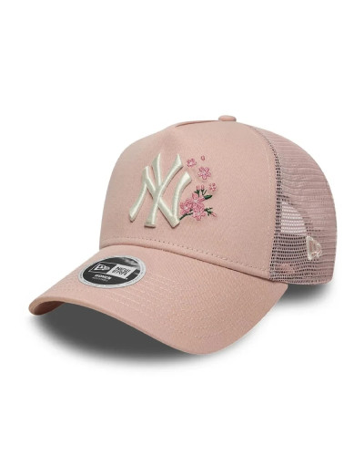 Casquette New Era 9FORTY A-Frame Trucker New York Yankees MLB Floral Rose Pastel