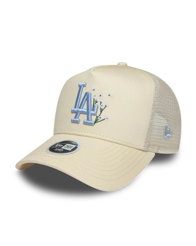 Casquette New Era 9FORTY A-Frame Trucker LA Dodgers MLB Floral Beige Clair