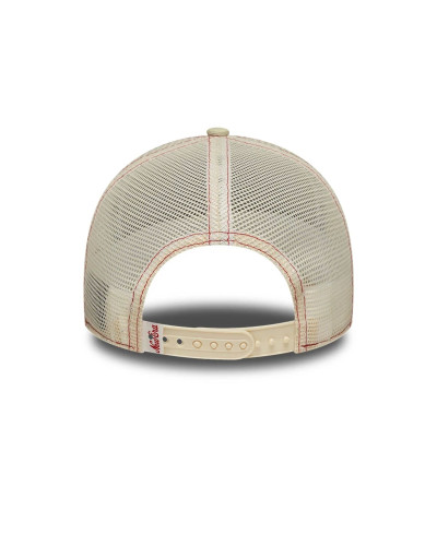 Casquette New Era 9FORTY A-Frame Trucker Patch Logo New Era Heritage Script Crème