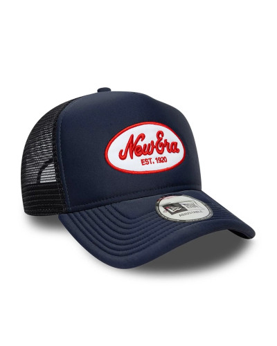 Casquette New Era 9FORTY A-Frame Trucker Patch Oval Bleu Marine