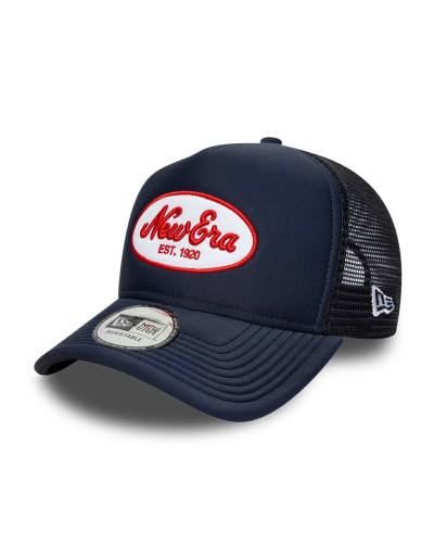 Casquette New Era 9FORTY A-Frame Trucker Patch Oval Bleu Marine
