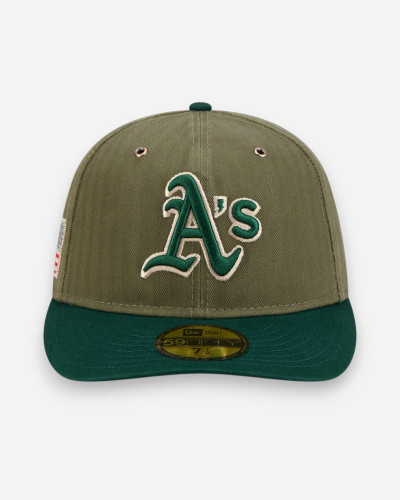 Casquette New Era 59FIFTY Fitted MLB Oakland Athletics Three Looms American Herringbone Dark Green