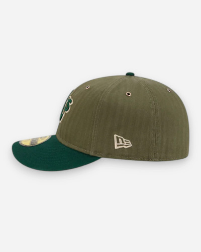 Casquette New Era 59FIFTY Fitted MLB Oakland Athletics Three Looms American Herringbone Dark Green