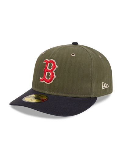 Casquette New Era 59FIFTY Fitted Boston Red Sox MLB Three Looms American Herringbone Vert