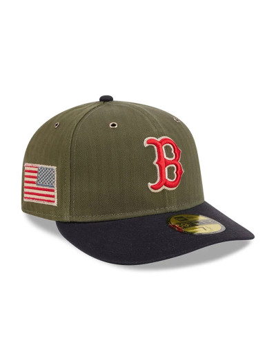 Casquette New Era 59FIFTY Fitted Boston Red Sox MLB Three Looms American Herringbone Vert