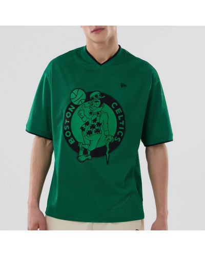 T-shirt New Era Oversize en Mesh Boston Celtics NBA Vert