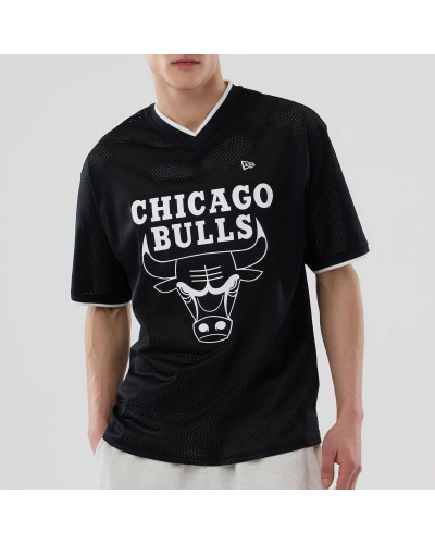 T-shirt New Era Oversize en Mesh Chicago Bulls NBA Noir