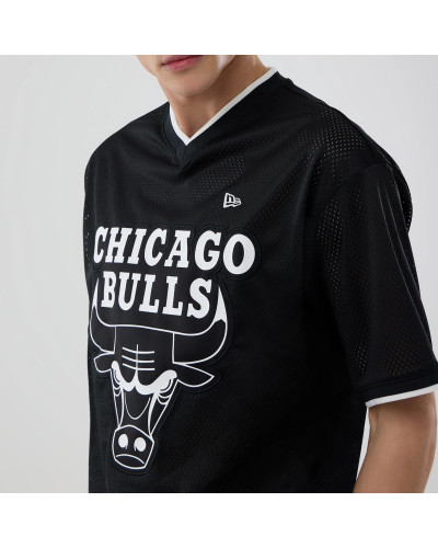 T-shirt New Era Oversize en Mesh Chicago Bulls NBA Noir