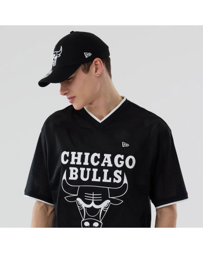 T-shirt New Era Oversize en Mesh Chicago Bulls NBA Noir