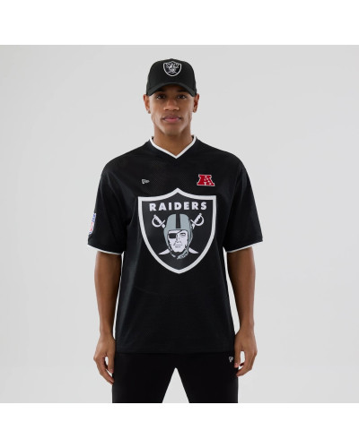 T-shirt New Era Oversize en Mesh Las Vegas Raiders NFL Noir