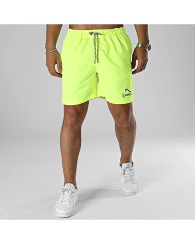 Short De Bain La Piraterie Logo 2 Jaune Fluo Noir