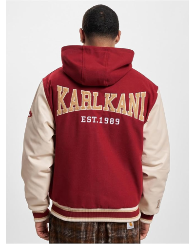 Teddy Karl kani Retro Patch Hooded Block rouge