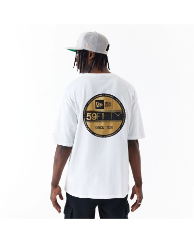 T-shirt Oversize New Era Sticker Blanc