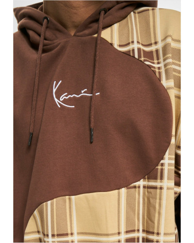 Sweat à capuche Karl Kani Small Signature Wavy Block Os brun