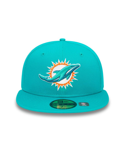 Casquette New Era 59FIFTY Fitted Miami Dolphins NFL aux couleurs officielles Turquoise