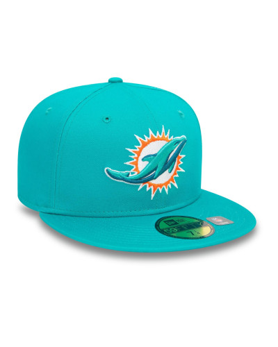 Casquette New Era 59FIFTY Fitted Miami Dolphins NFL aux couleurs officielles Turquoise