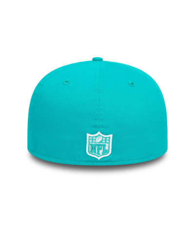 Casquette New Era 59FIFTY Fitted Miami Dolphins NFL aux couleurs officielles Turquoise