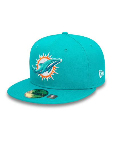 Casquette New Era 59FIFTY Fitted Miami Dolphins NFL aux couleurs officielles Turquoise