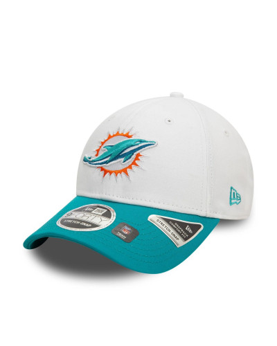 Casquette New era 9FORTY Stretch Snap Miami Dolphins NFL Chrome Blanc