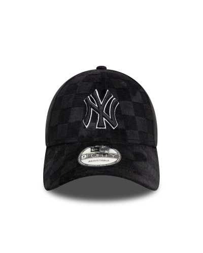 Casquette New Era 9FORTY Adjustable New York Yankees Tonal Check Noir