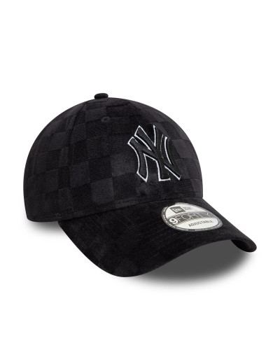 Casquette New Era 9FORTY Adjustable New York Yankees Tonal Check Noir