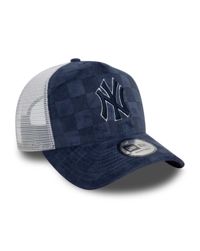 Casquette New era 9FORTY A-Frame New York Yankees Tonal Check Bleu Marine