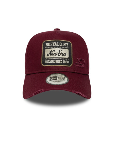 Casquette New Era 9FORTY Patch Wash Aframe bordeaux