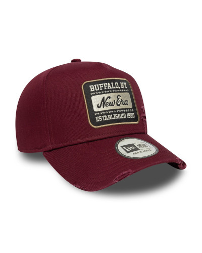 Casquette New Era 9FORTY Patch Wash Aframe bordeaux