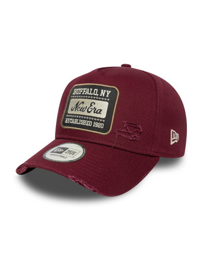 Casquette New Era 9FORTY Patch Wash Aframe bordeaux