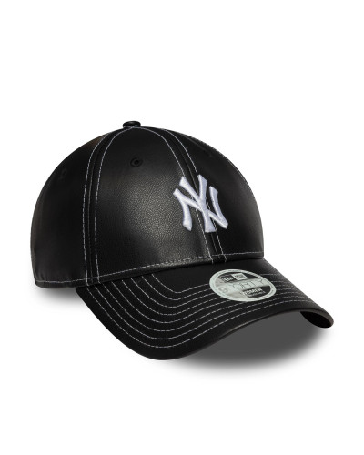 Casquette Simili Cuir Femme 9Forty NY Yankees Noir