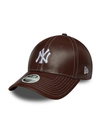 Casquette New era Simili Cuir Femme 9Forty NY Yankees Marron