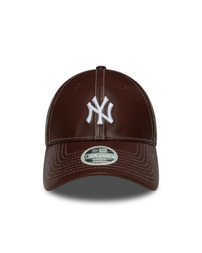 Casquette New era Simili Cuir Femme 9Forty NY Yankees Marron