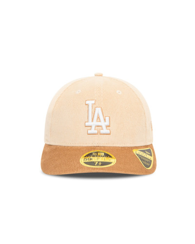 Casquette New Era 59FIFTY Fitted Low Profile LA Dodgers Cord Light Beige
