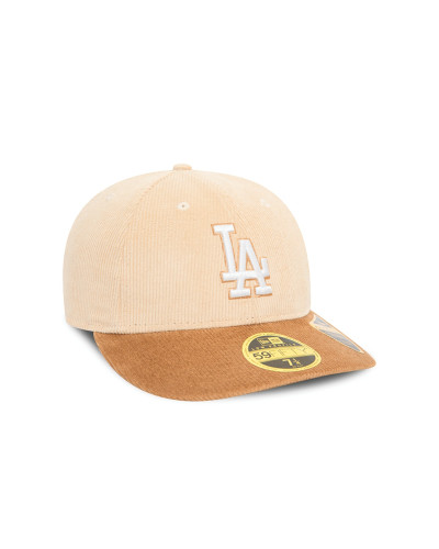 Casquette New Era 59FIFTY Fitted Low Profile LA Dodgers Cord Light Beige