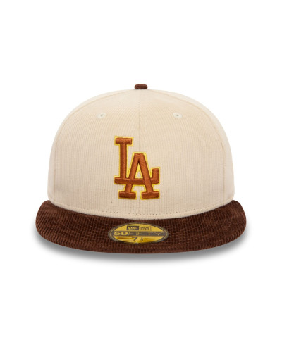 Casquette New Era 59FIFTY Fitted Cord LA Beige Marron
