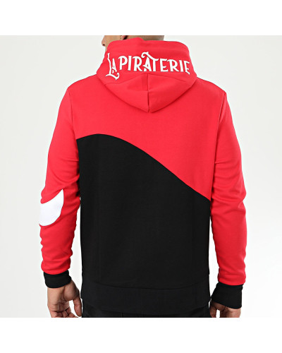 Sweat Zippé Capuche La piraterie Sigle Rouge Blanc Noir