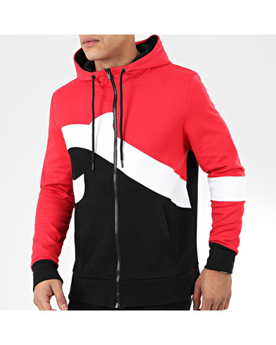 Sweat Zippé Capuche La piraterie Sigle Rouge Blanc Noir