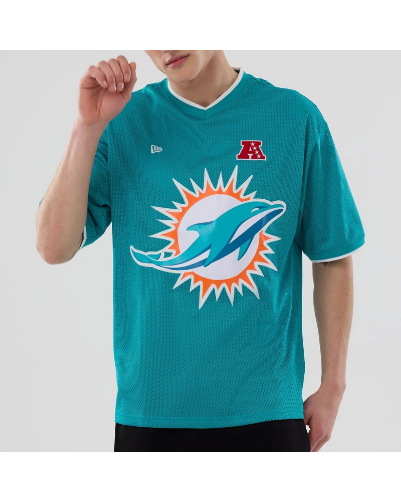 T-shirt Oversize en Mesh Miami Dolphins NFL Turquoise