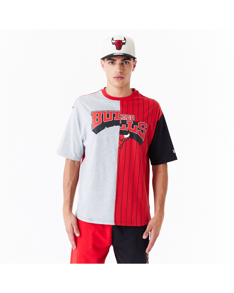T-Shirt New era Oversized NBA Half Pinstripe Chicago Bulls