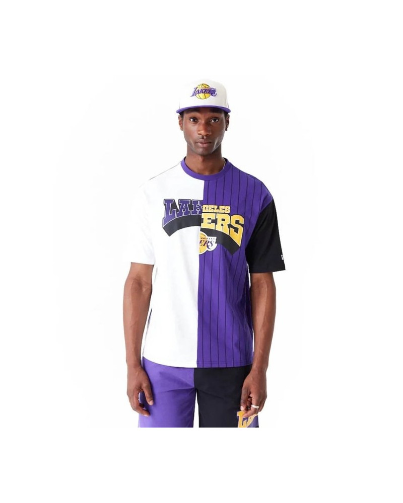 T-Shirt New era Oversized LA Lakers NBA Half Pinstripe