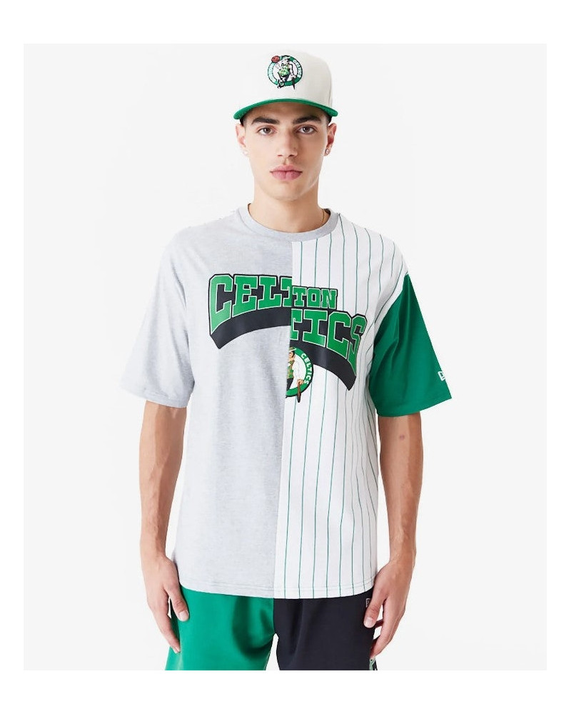 T-Shirt New era Oversized NBA Half Pinstripe Boston Celtics