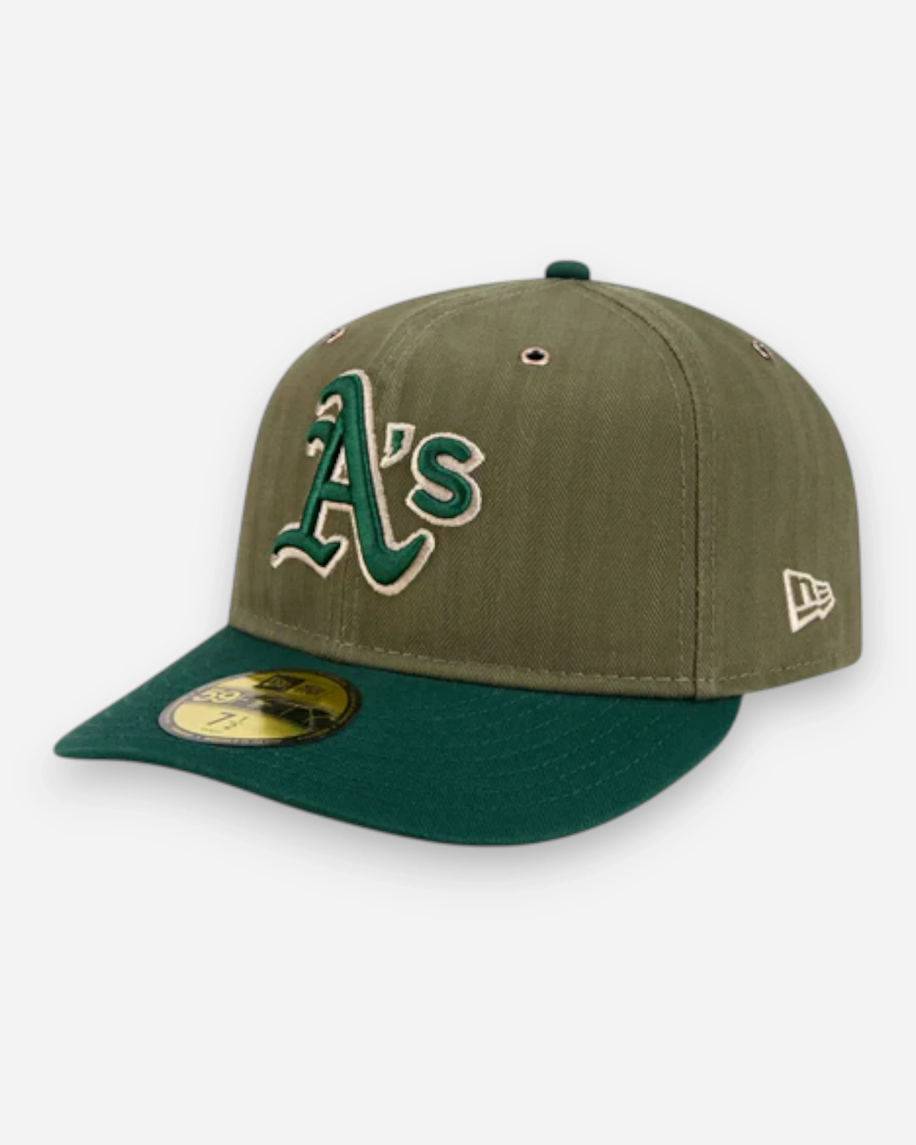 Casquette New Era 59FIFTY Fitted MLB Oakland Athletics Three Looms American Herringbone Dark Green