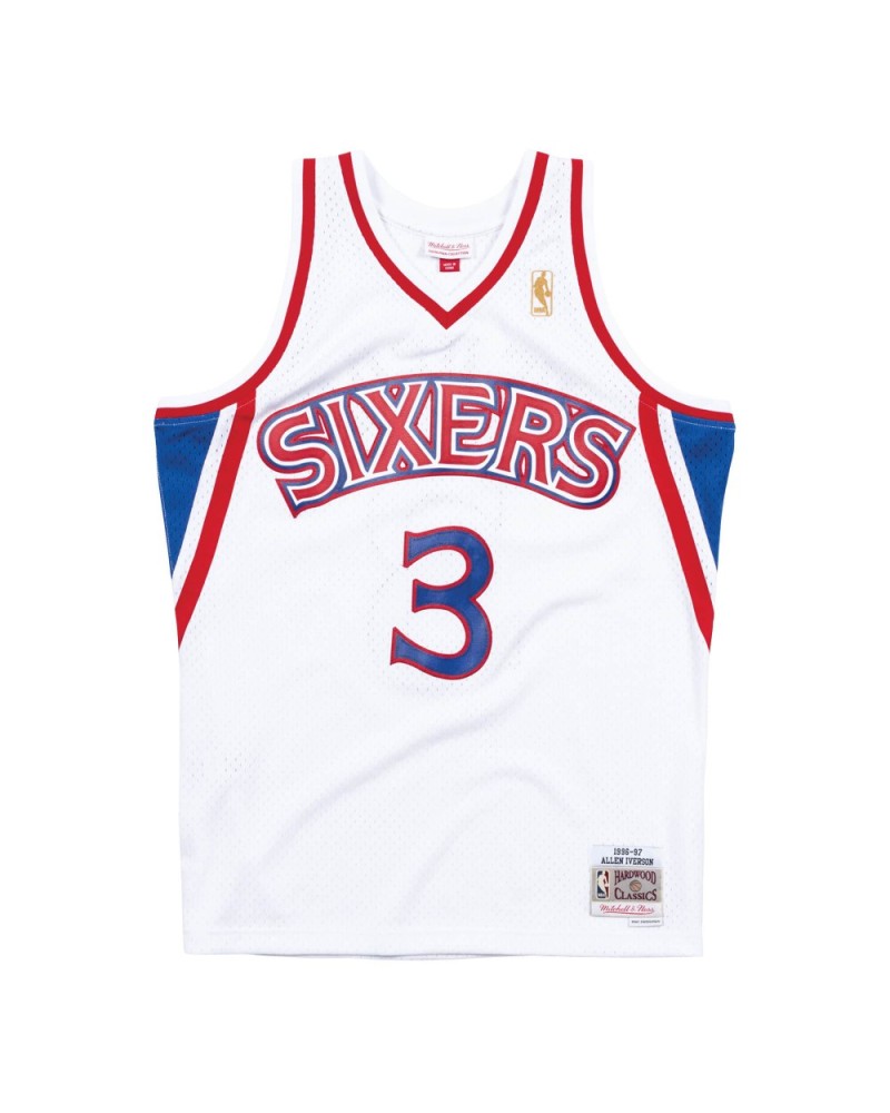 Maillot Swingman Nba Philadelphia 76ers 1996-97 Blanc Allen Iverson